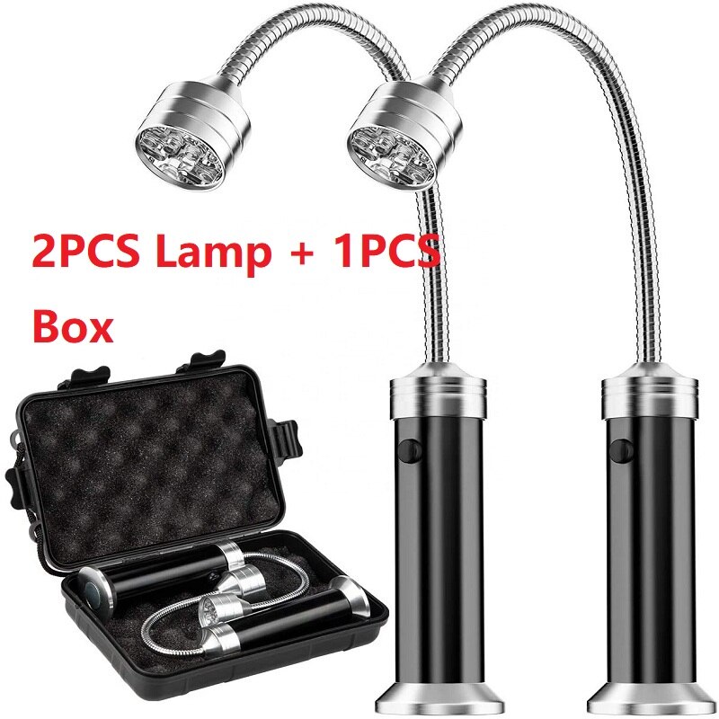 Lampe de poche LED pour Bbq, accessoires pour BBQ, éclairage d&#39;extérieur Super lumineux, Base magnétique, outils d&#39;éclairage pour Barbecue: 2Pcs Lamp with Box
