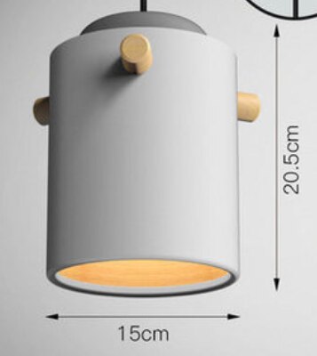 Nordisk trä pendelbelysning armatur hängande lampa armatur upphängningslampor kök matsal säng modernt trä: 15cm / Vit färg