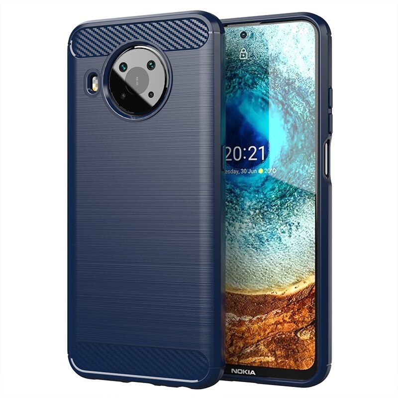 Schutzhülle aus stoßfestem silikon mit carbonfaser-optik für nokia  x20,  x20 tpu-schutzhülle für nokia  x20: Für nokia  g10 / Blau