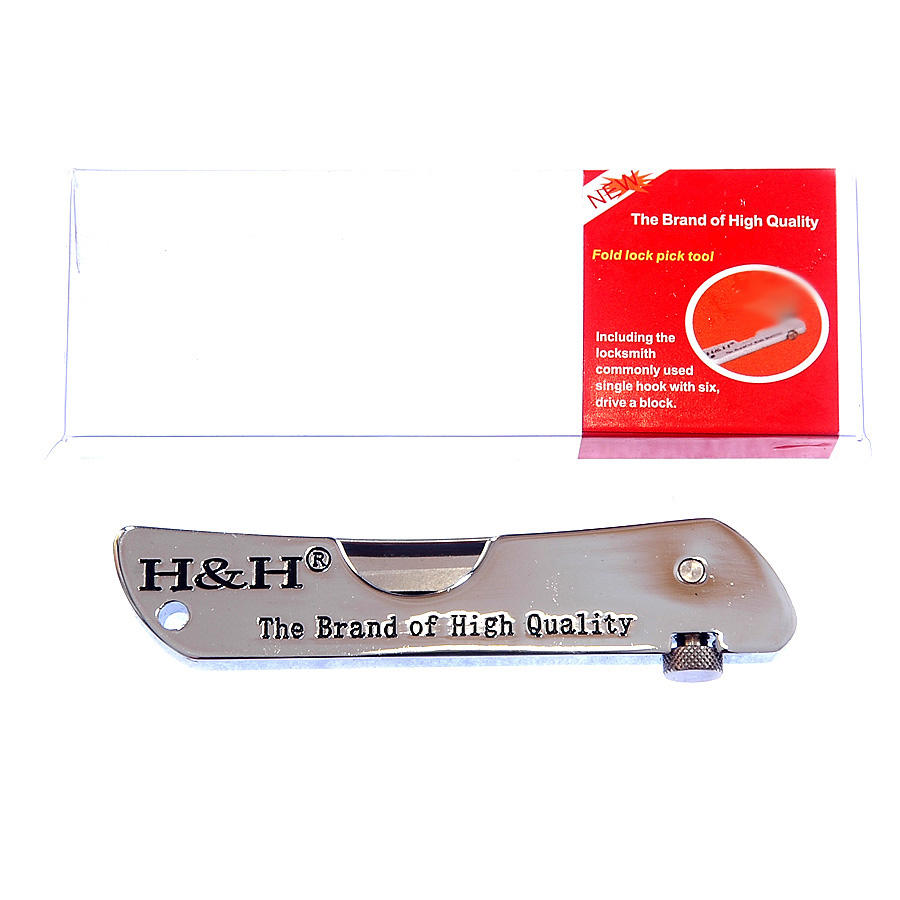 H & H Vouwen Slotenmaker Tool 6 In 1 Pocket Slotenmaker Set Met Transparante Hangslot: sliver tool