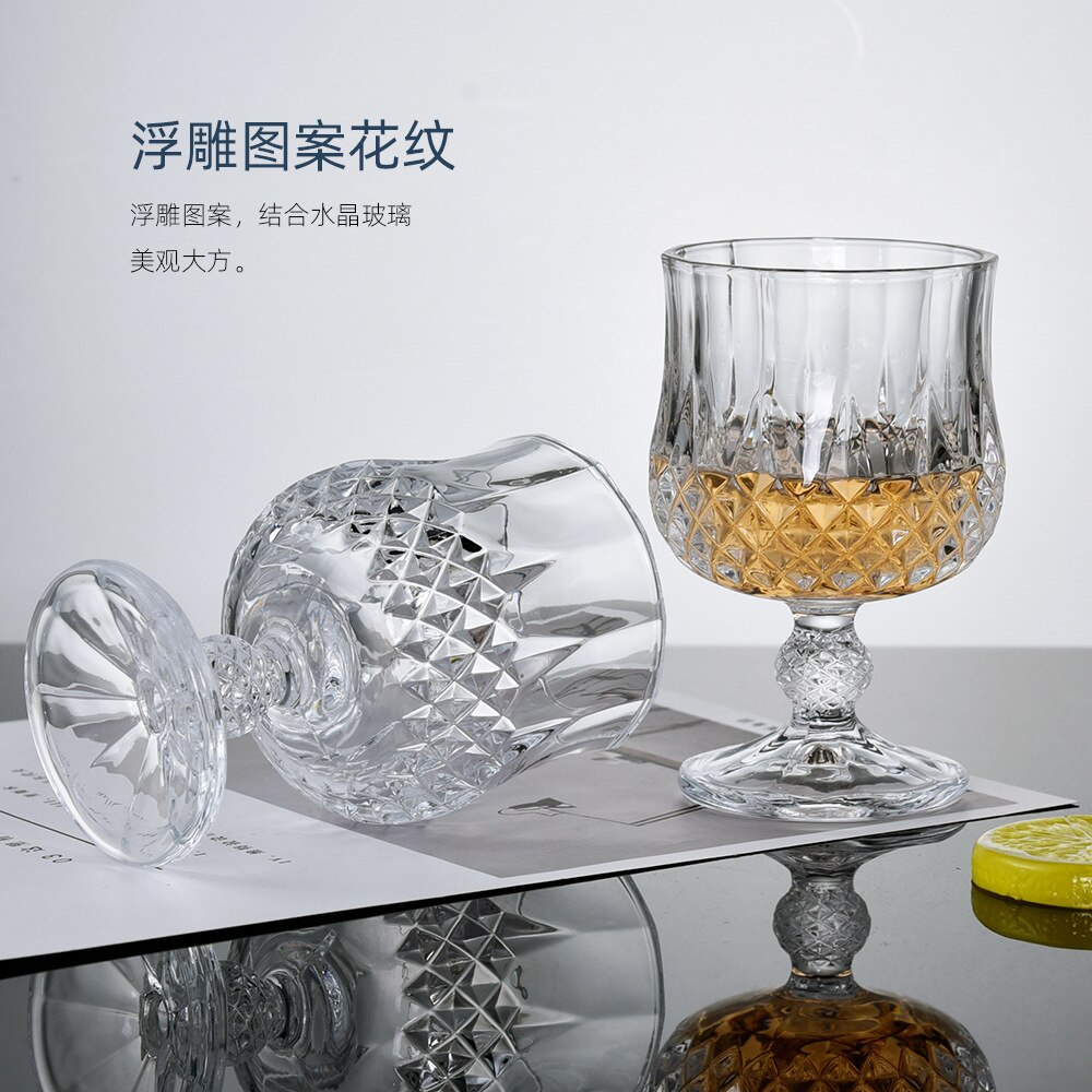 Verre à vin rouge à pied court, blanc élevé, européen tchèque, verre à vin rouge pour la maison, ensemble de verres à vin