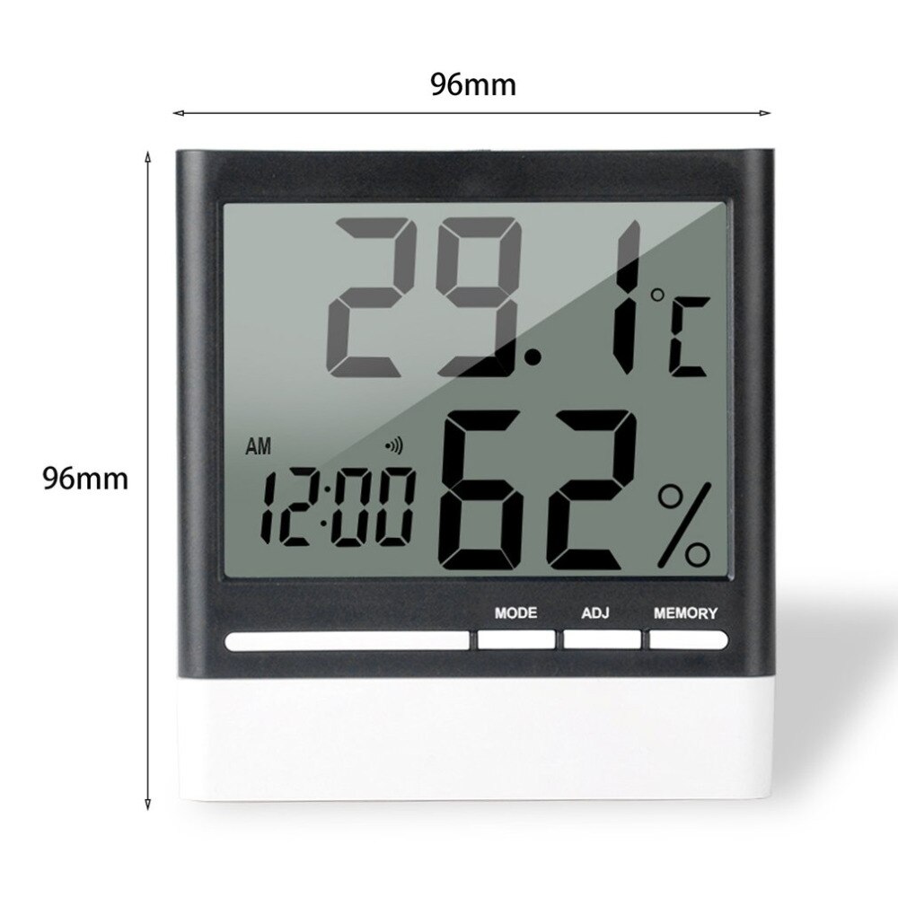 ACEHE Digital Electronic Thermometer Hygrometer Alarm Clock Temperature Humidity Monitor Stand Bracket Hanging Indoor Home Use