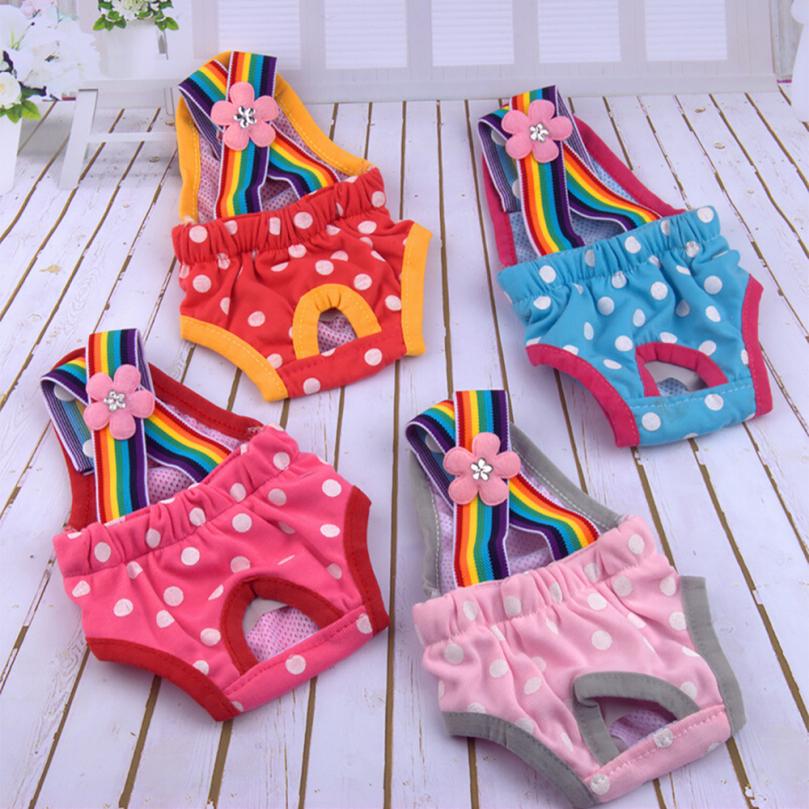 Pet chien chat physiologique court Doggy pantalon sous-vêtements couches belle Dot sanitaire slips culotte pour chiot Kitty 2.1