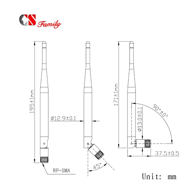 1pc External 868 mhz antenna195mm height RP-SMA Male(inner hole),wireless 868 Mhz Lora antenna