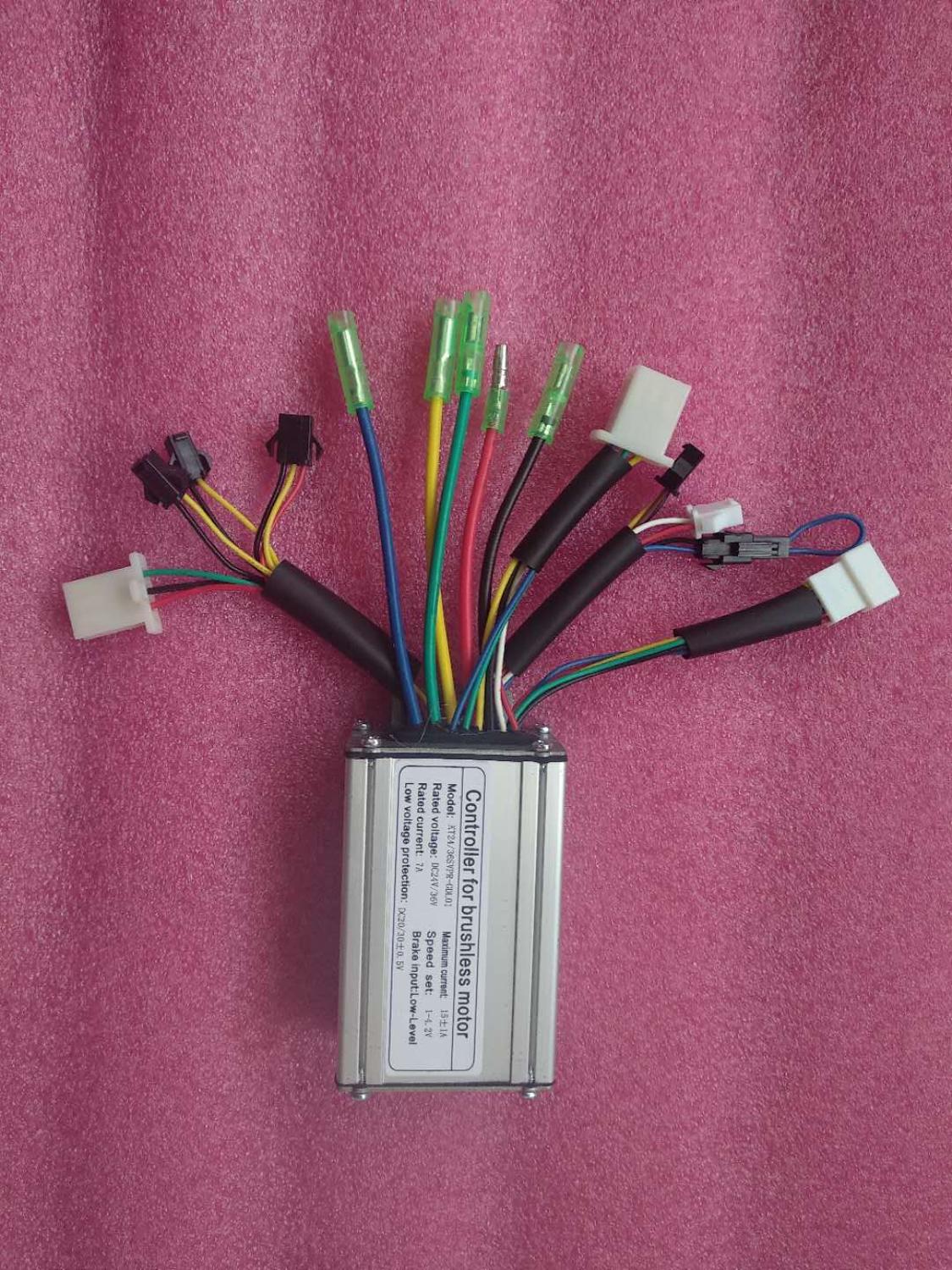 24 V/36 V 250W 15A Borstelloze DC Sinus ebike Elektrische Fiets Hub Motor Controller met rechts