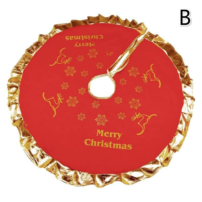 Diameter 90cm rødt juletre skjørt juletrepynt julepynt dekorert matte: B
