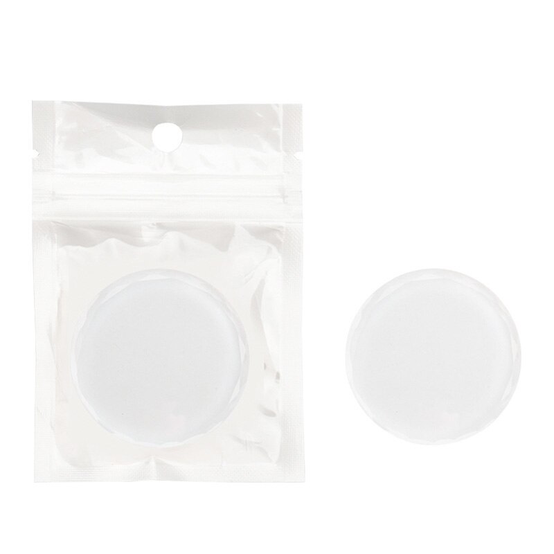 Support de pierre de Jade en cristal rond, colle adhésive pour Extension de cils colorés de , palette en verre stéréo, outils de maquillage: 1pc White