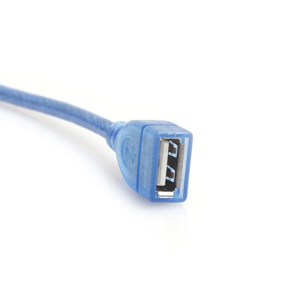 30Cm High Speed Usb 2.0 Verlengkabel Transparant Blauw Man-vrouw Usb Verlengkabel Koperen Kern Usb Korte kabel
