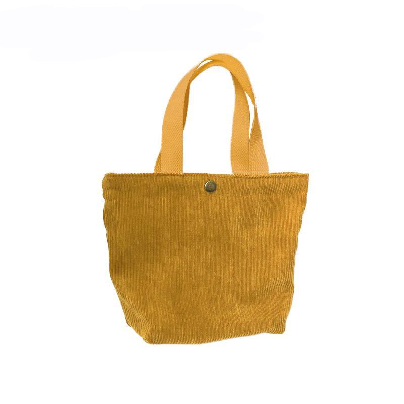 Women Corduroy Shopping Bag Female Canvas Cloth Shoulder Bag Environmental Storage Handbag Reusable Foldable Eco Grocery Totes: Ginger