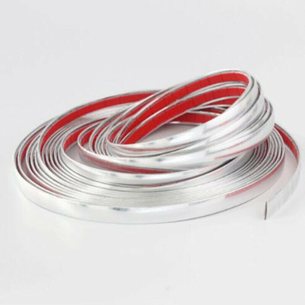 8mm*5m Chrome Car Styling Moulding Strip Trim Cover Tape Soft PVC With Chrome Polished