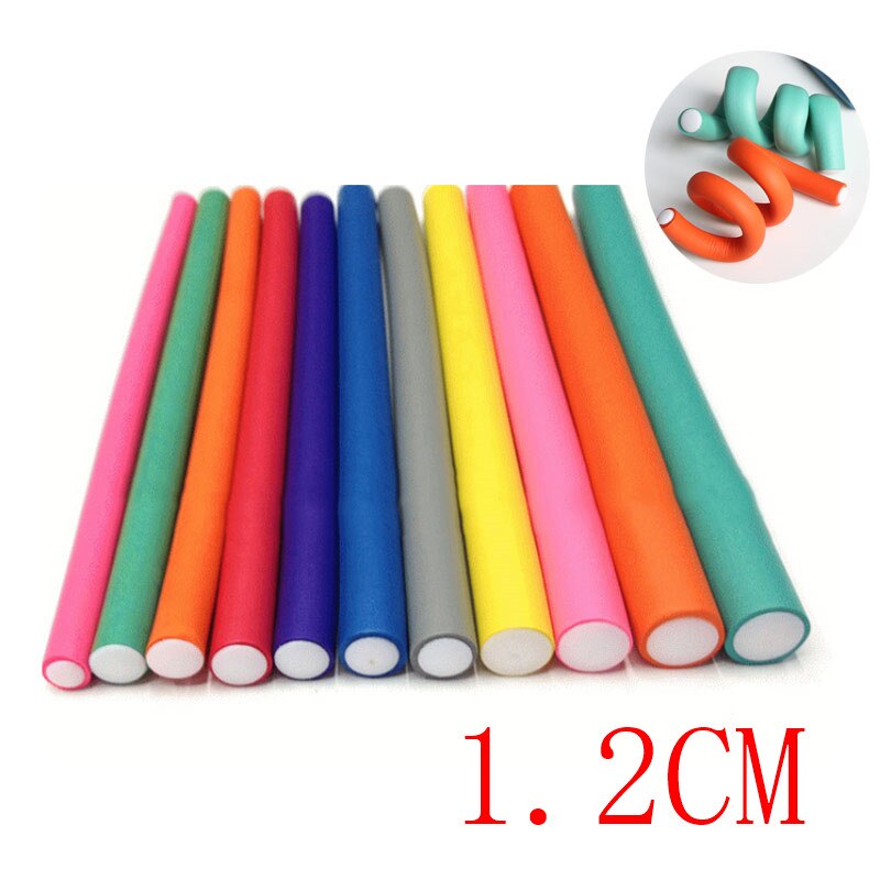 10 Pcs/Set Hair Curler Magic Air Hair Roller Curling Sticks Soft Foam Twist Flexi Rods Hair DIY Styling Tool @ME88: 12mm