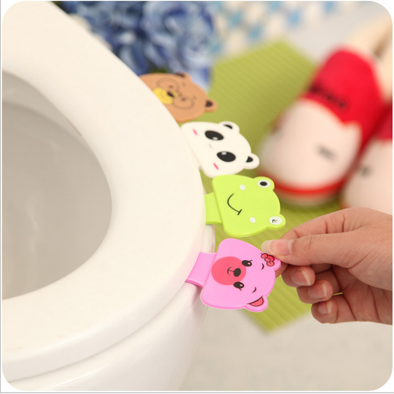 Productos de Antibiosis para baño, cubierta de inodoro de dibujos animados, dispositivo de elevación, tapa de inodoro, mango portátil, accesorios para el hogar: Pink bear