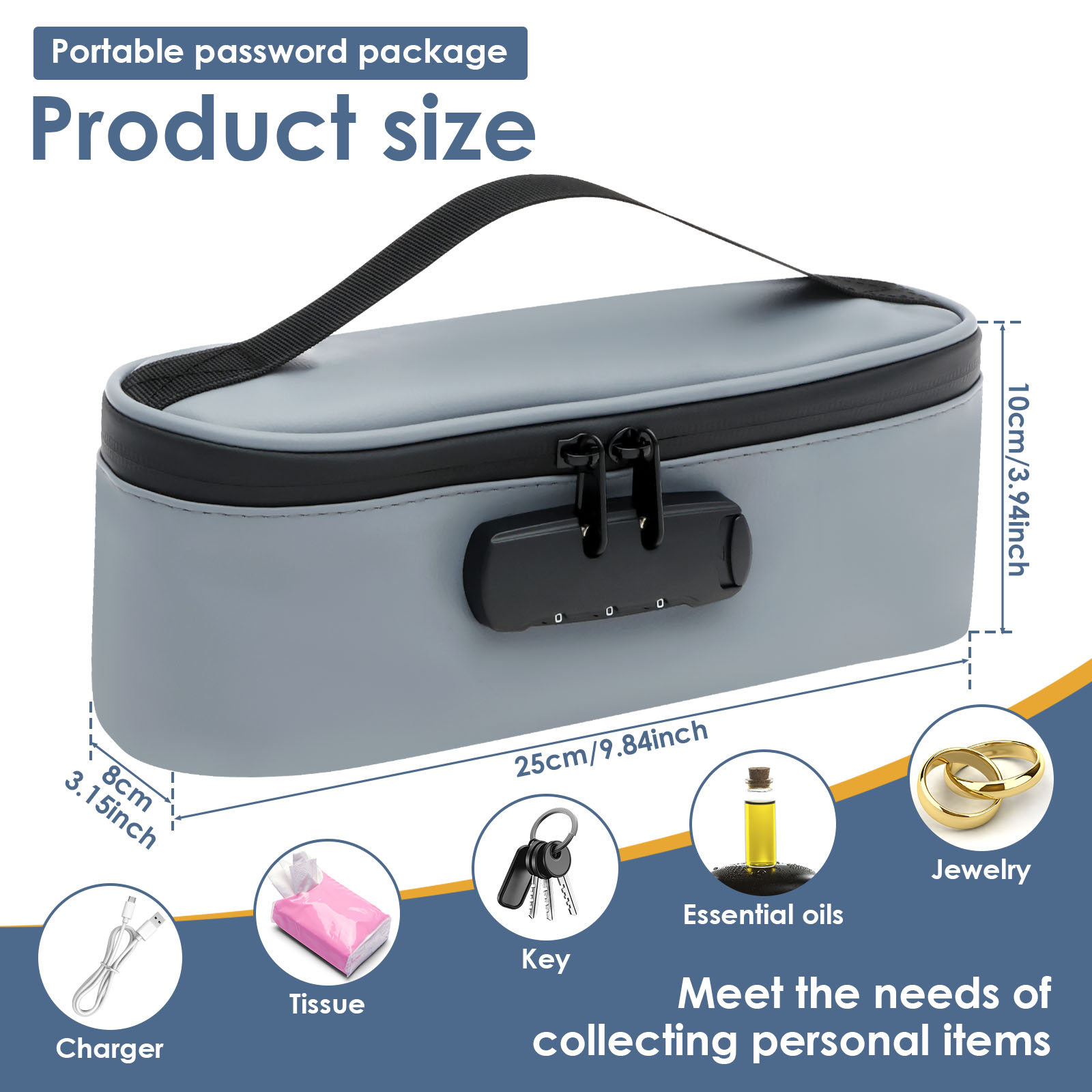 Afsluitbare opslag Speelgoedtas Waterdichte draagbare slijtvaste doos PU Elektronica Organizer Pouch Reisaccessoires te sorteren