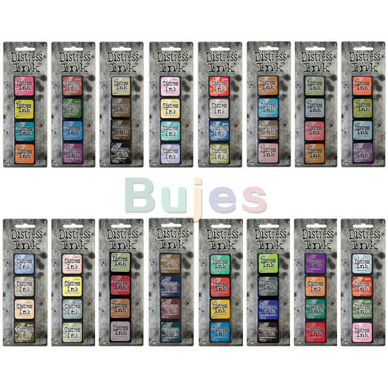 Ranger Tim Holtz Distress Ink Pad Kits, Mini Old Color Retro Stamp Pad Ink Pad 64 Colors School Office Supplies