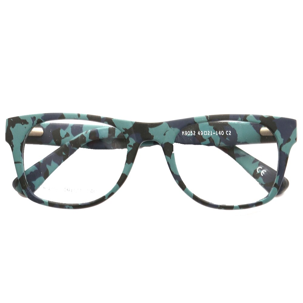 Men Square Glasses Frames Women Camo Optical Eyeglass Frame Camouflage Round Prescription Pink Eyewear Spectacles: Blue c2