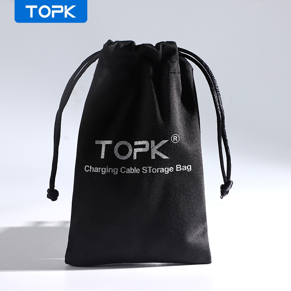 TOPK Power Bank Case Phone Pouch voor USB Lader USB Kabel Telefoon Opbergdoos Mobiele Telefoon Accessoires 100*30mm