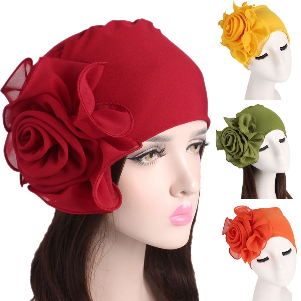 Kvinder damer retro store blomster hat turban hat kasket luv kasket blomster hat turban rand hat monteret luv kasket freeship #t2