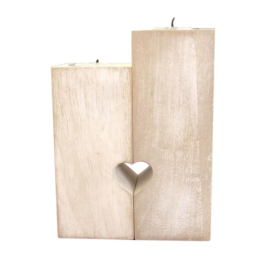 Hjerteformet håndværk træ lysestage hylde valentinsdag dekoration bryllup dekoration lys свечи восковые #yhm