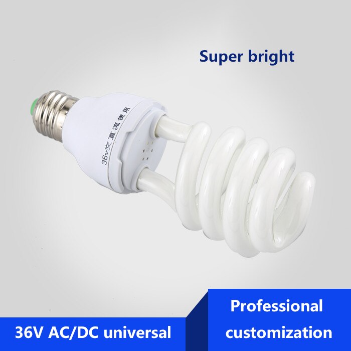 Energisparepærer led dc batteri lampe  e27 skrue energisparepære 36v ac og dc universal tricolor base lampe 20/30/40w