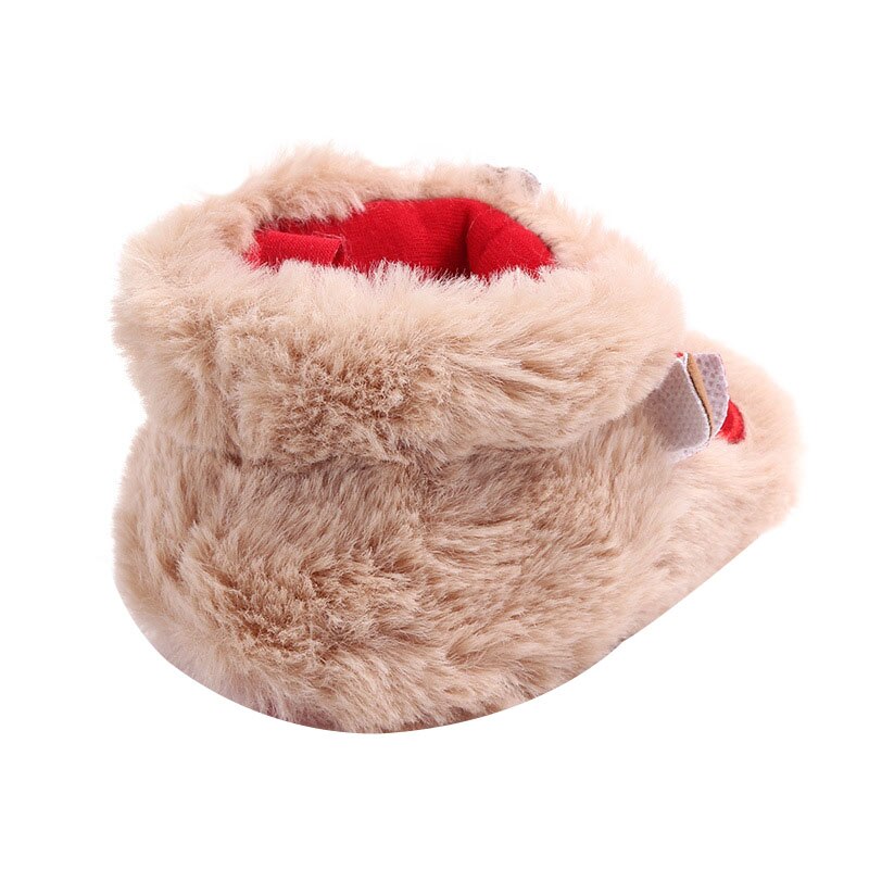 Del bambino Delle Ragazze Dei Ragazzi Stivali Da Neve Morbida Suola anti-Slittamento Scarpette Da Culla Inverno Caldo Accogliente Bowknot Stivaletti di Natale