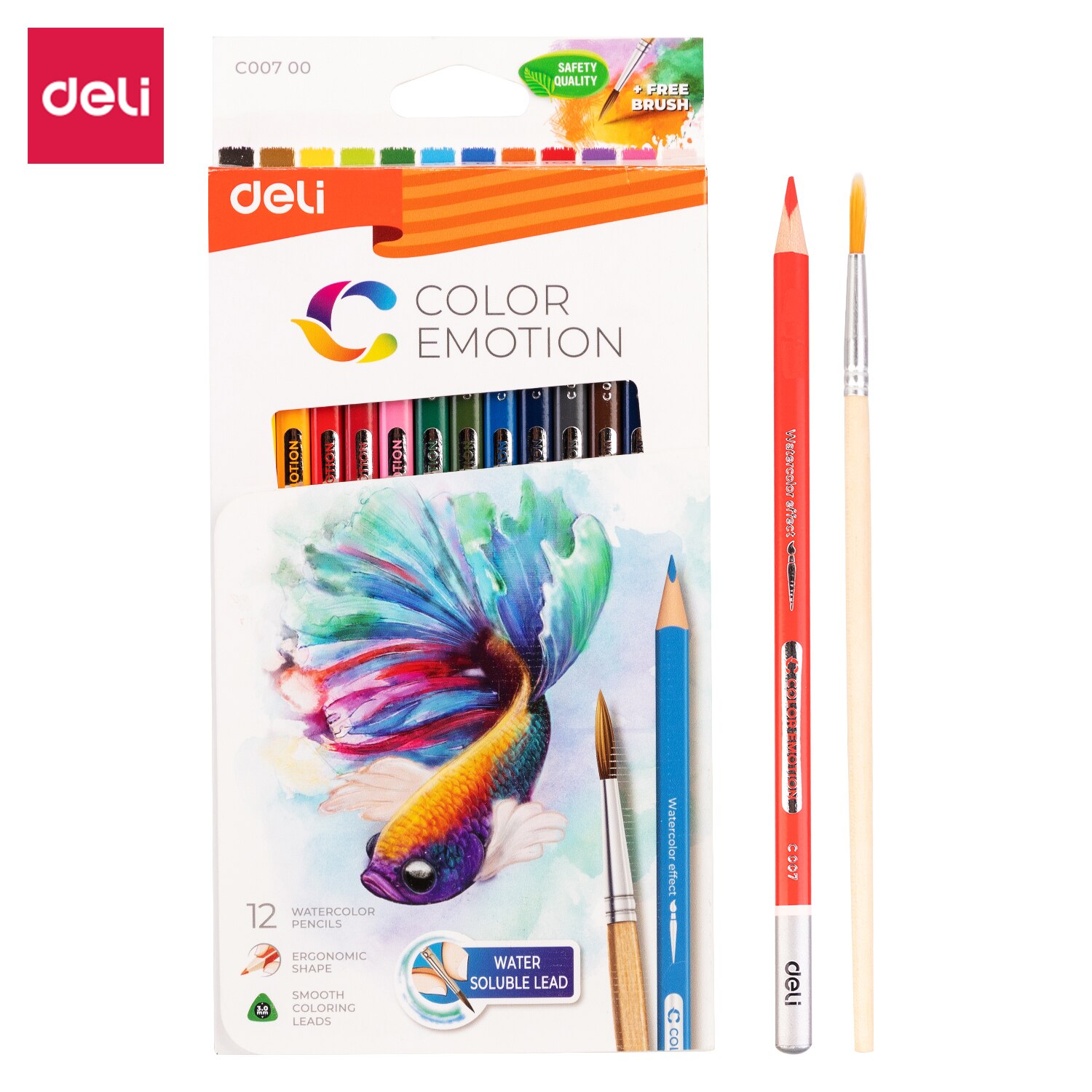 Deli Watercolor Pencils 12/24/36 Colors Drawing Pen Art Set Children Kids Painting Sketching school office supplies: 12 Colors