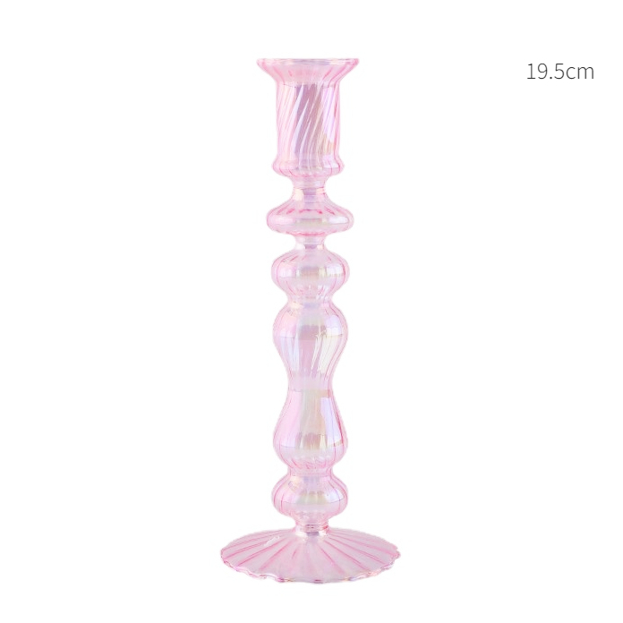 1pc Pink Glass Candle Holder Taper Candles Candlesticks Holder Wedding Table Centerpieces Nordic Home Decoration Vases: Dark Khaki