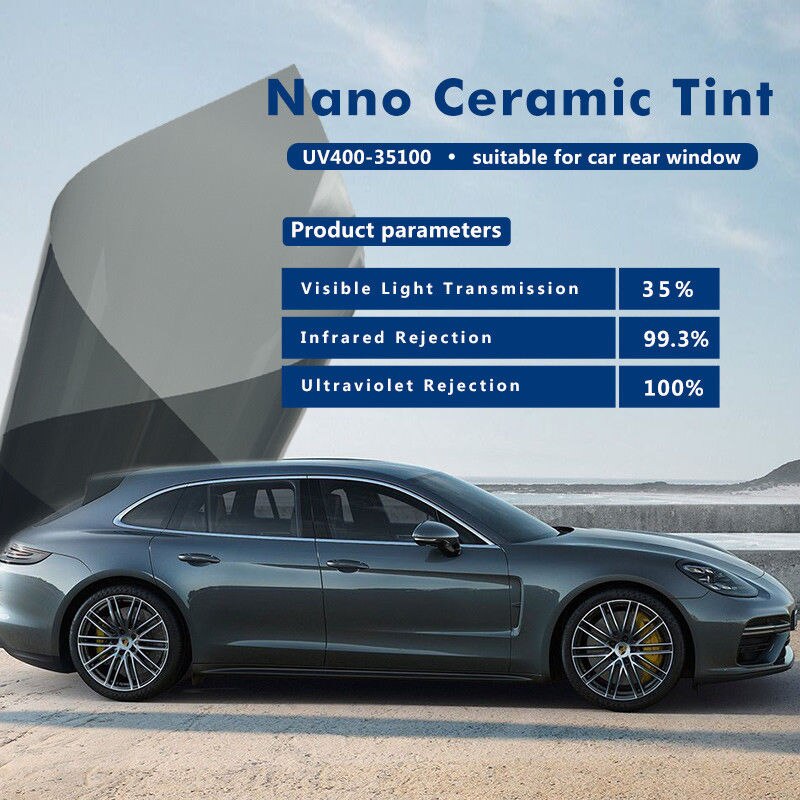 Sunice 2 mil nano keraaminen auton ikkunakalvo 100%  uv proof 35%  vlt sivu/taka tuulilasi kalvo lämmönkestävä tarra 60 " x12 "