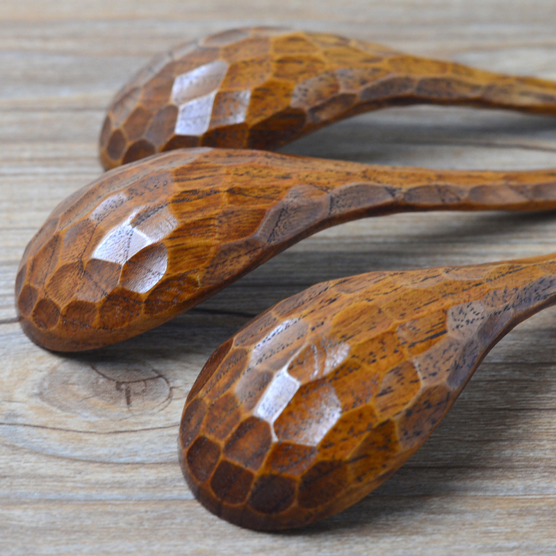 BalleenShiny-cuchara japonesa antiadherente de concha de tortuga, cuchara de madera de mango largo, cuchara de madera para arroz, sopa, té, utensilios de cocina, vajilla