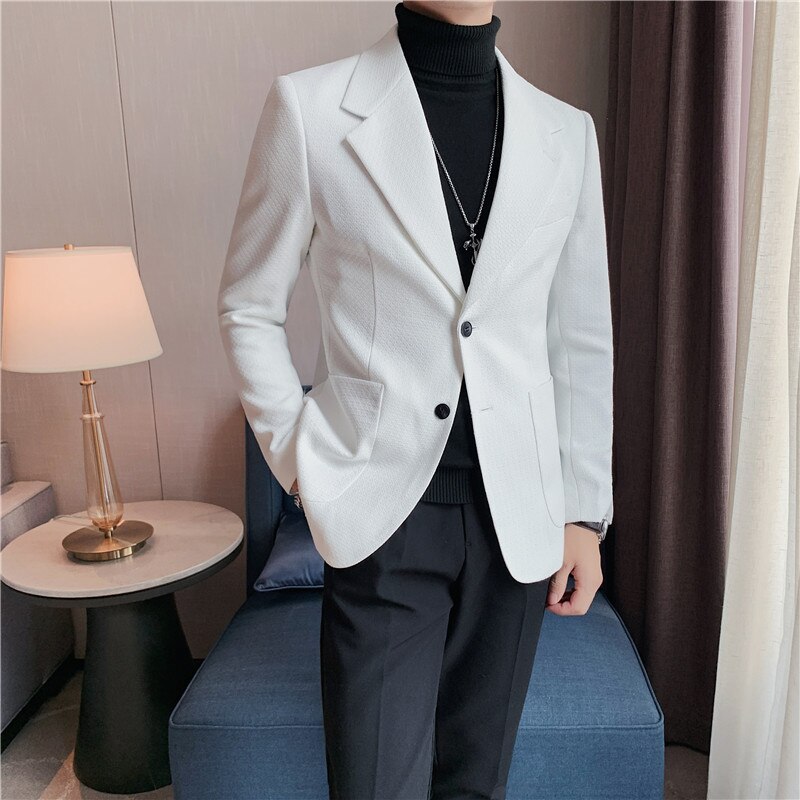 2022 Men Suit Brand Men&#39;s Blazer Luxury Wool Thick Men Classic Business Suits Jacket Male Luxurious Slim Blazers S-3XL