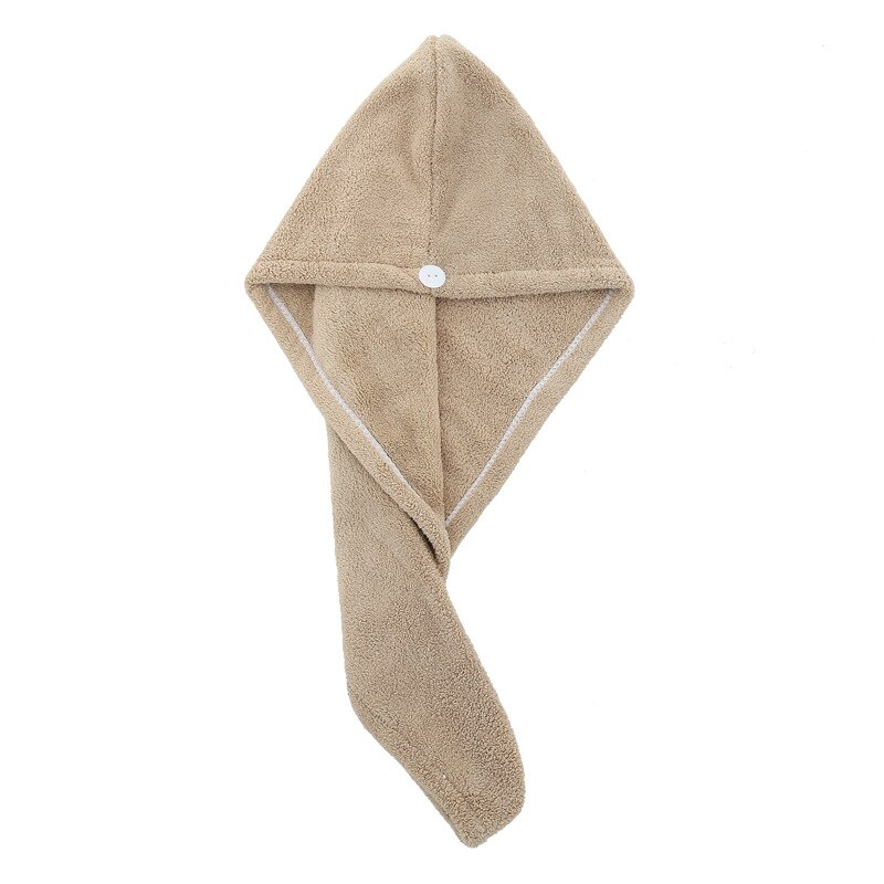 Shower Cap Magic Microfiber Hair Quick Drying Dryer Towel Bath Wrap Cap Quick Hat Turban Dry shower cap hair Wrap Towel Caps: Brown