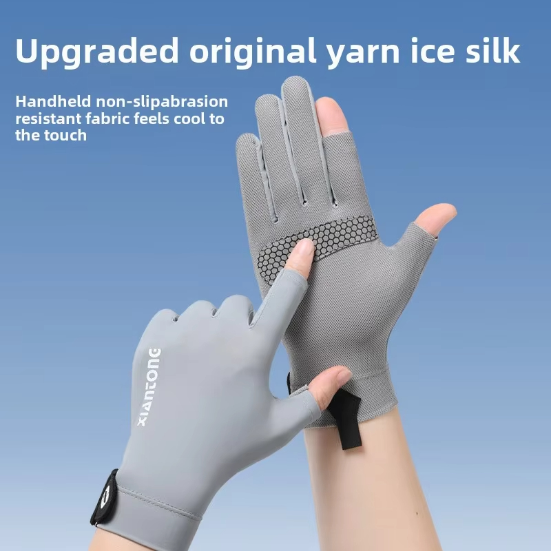 Zomer UV-beschermingshandschoenen Twee vingerloze antisliphandschoenen voor heren Dames Ademende handschoenen voor autorijden Fietsen Klimmen Workout