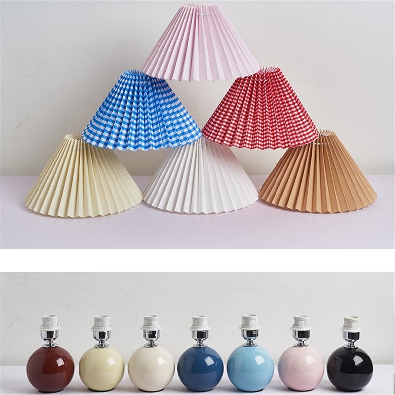 Europese moderne geplooide vouw led tafellampen slaapkamer bureaulamp hout rotan staande lamp studeerkamer leeshuis decoratie verlichtingsarmaturen