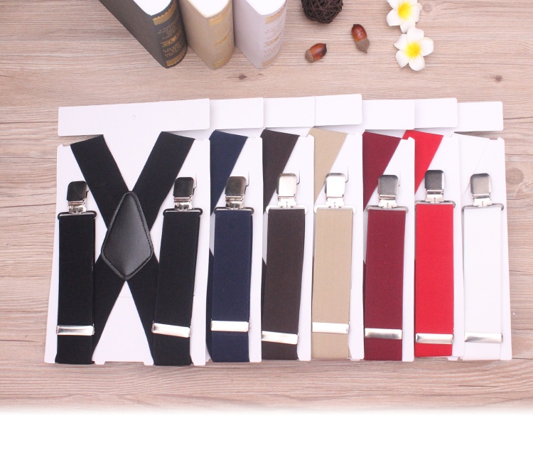 130 cm Plus size Bretels Voor zware Mannen Broek Met 4 Sterke Clips 5 cm Brede Bretels Met X -Back Broek Man Bretels Strap