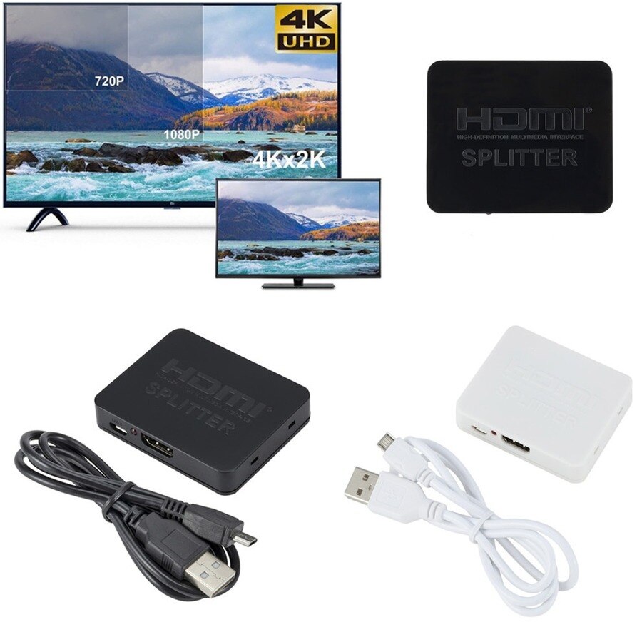 4K HDMI Splitter Full HD 1080p HDCP 4K Splitter Switch Switcher 1X2 Split Amplifier Dual Display For DVD For PS3 HDTV 1 in 2 Out