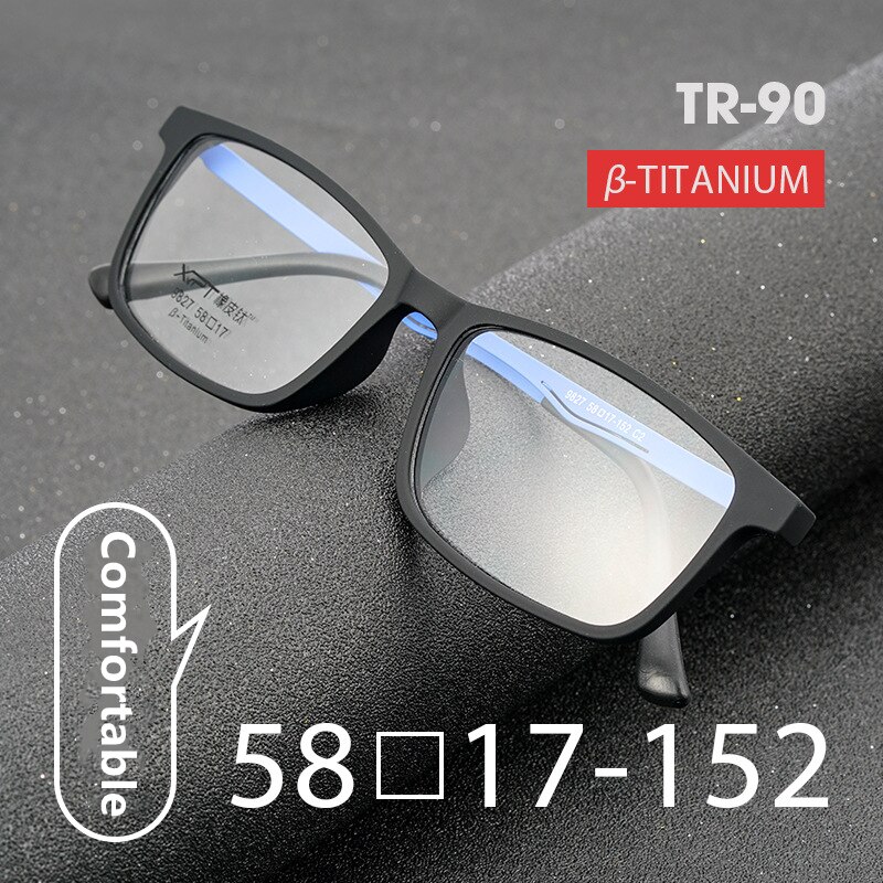 Ren titanium brillestel nærsynethed briller herre ultralette og komfortable fuld stel stort stel optisk brille stel 9827