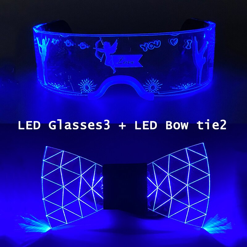 LED Technologie Gläser LED Acryl Fliege LED Produkt einstellen Licht hoch Party Gläser GEFÜHRTE Gläser Männer Krawatte Karneval DJ Party Stütze