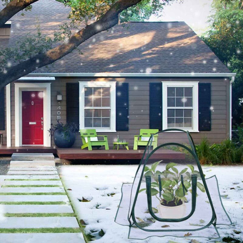 Portátil plegable Mini transparente jardín planta flor cubierta tienda Mini invernaderos PVC cálido habitación jardín invernadero Pop Up al aire libre