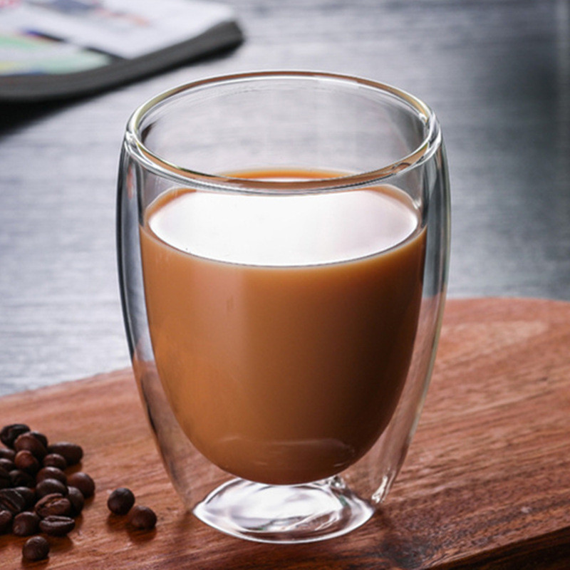 1Pcs Water Bottle Coffee Cup Heat-resistant Double Wall Glass Cup Beer Handmade Milk Lemon Juice Cup Drinkware: H450ml