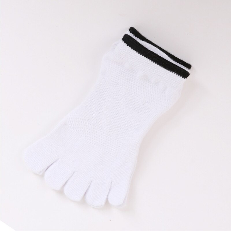 5 Paren/partij Mannen Vijf Teen Yoga Sokken Japanse Stijl Split Teen Sport Sokken Dunne Ademende Casual Active Wear Katoen Enkel sokken: white