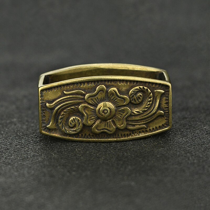 Hebilla de lazo de cinturón de Metal con patrón Vintage, Material de accesorios para Fabricación de cuero, artesanía hecha a mano, DIY, 1 ud.: 3