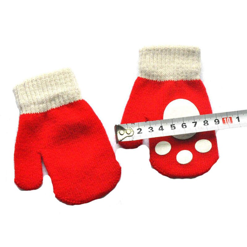 Balleenshiny Fußabdruck freundlicher Winter Warme Handschuhe für 1-5Y Nette Baby Warme Handschuhe Kleinkind Kind Karikatur Fäustlinge für Jungen Mädchen