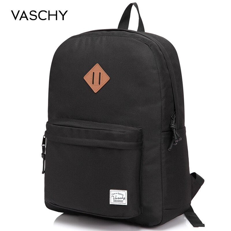 VASCHY hommes femmes sac à dos collège lycée sacs pour adolescent garçon filles voyage sacs à dos Mochila sacs à dos: Black