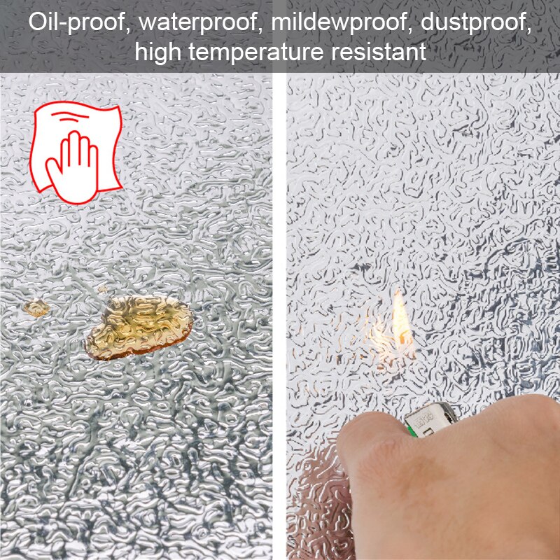 Kitchen Oil-proof Waterproof Stickers Adhesive Aluminum Foil Stickers Kitchen Backsplash Wallpaper Sticker Kitchen Stove Sticker