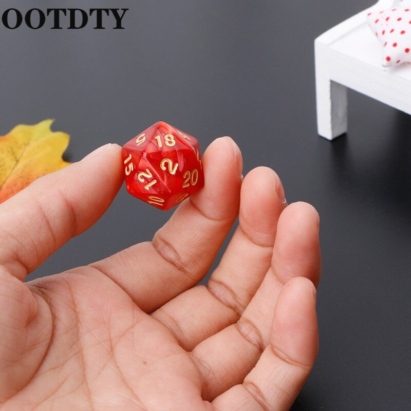 OOTDTY 7 pièces dés polyèdres numéros d'or pour Dragon Pathfinder D20 D12 2xD10 D8 D6 D4 jeu polyèdre dés