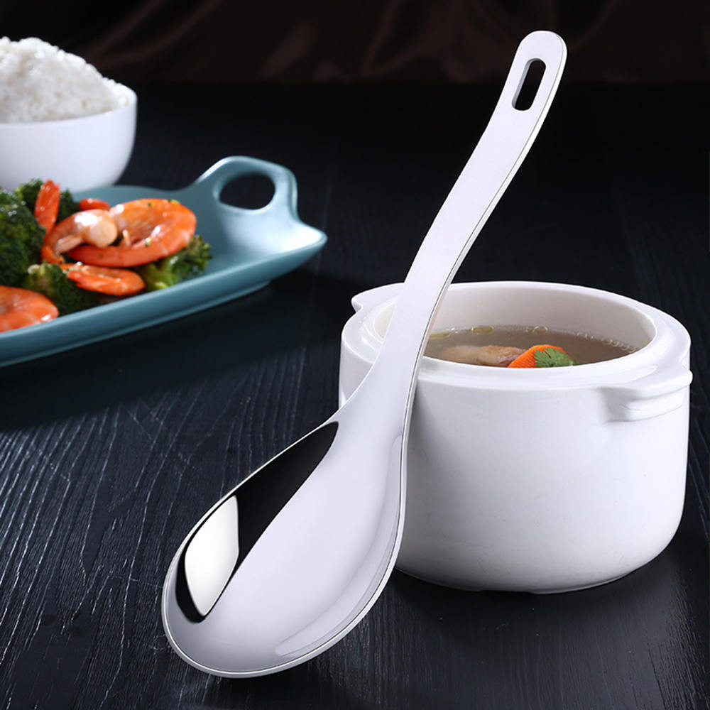 Keuken Duurzaam Roestvrij Staal Grote Rijst Soep Opscheplepel Lange Handvat Gezondheid En Hygiëne Maaltijd Lepel