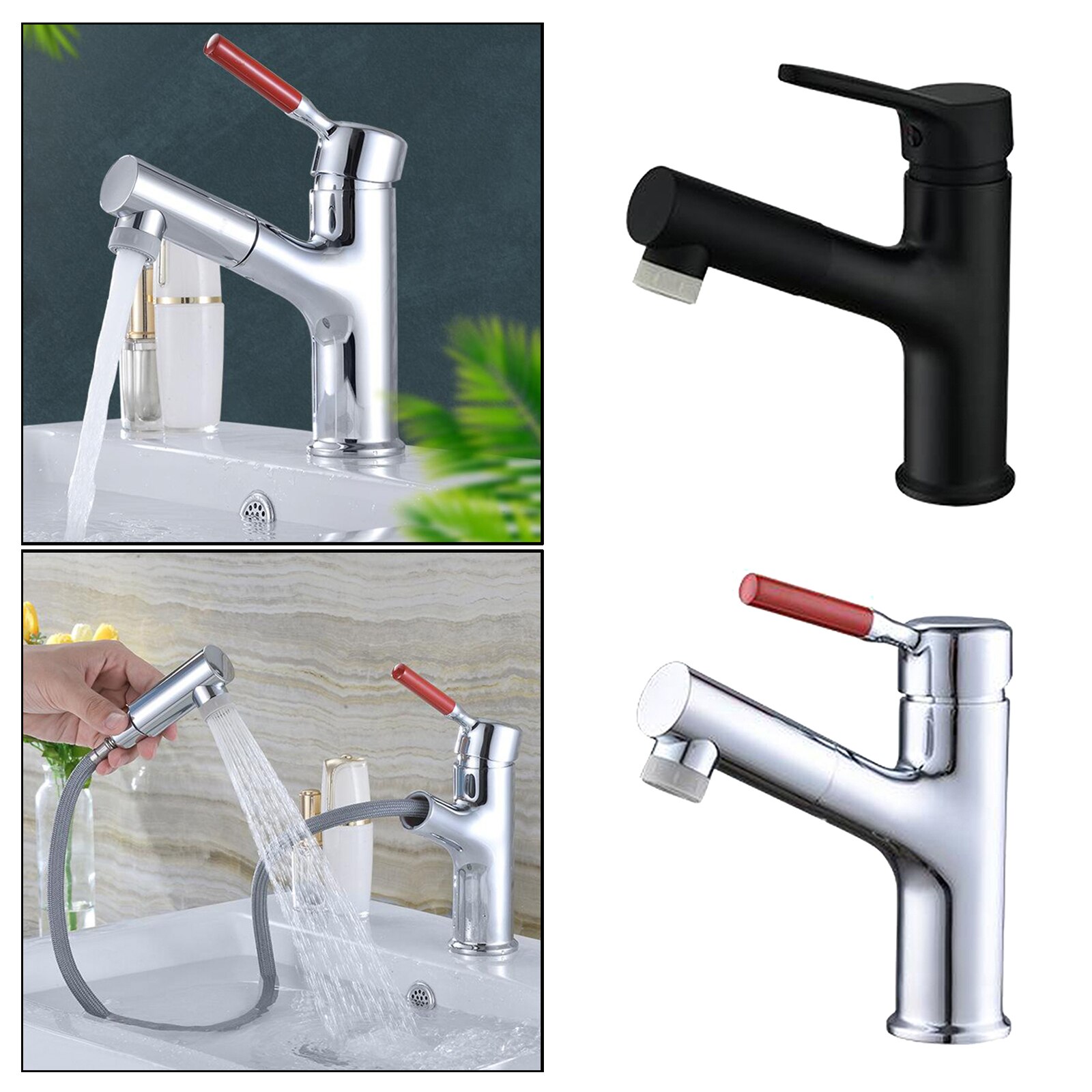 Deluxe Sink Pull Out Tap Basin Water Faucet Laundry Lavatory Washing Sprayer