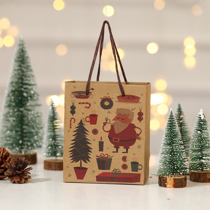 13.5*11*6.3Cm Christmas Bag Kleine Kerstman Draagtas Bag Prachtige Kraftpapier Kinderen Bag Voor Kerst Cadeau: 01