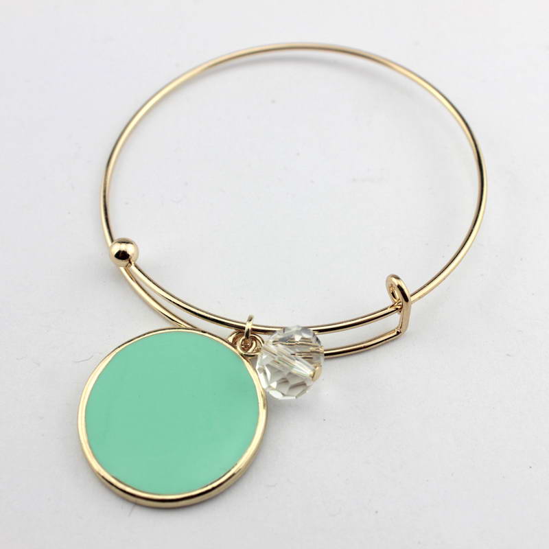 ZWPON Monogramm Charme Emaille Flache Disc Armband Einstellbar Blank Nur Armbänder für Frauen Schmuck