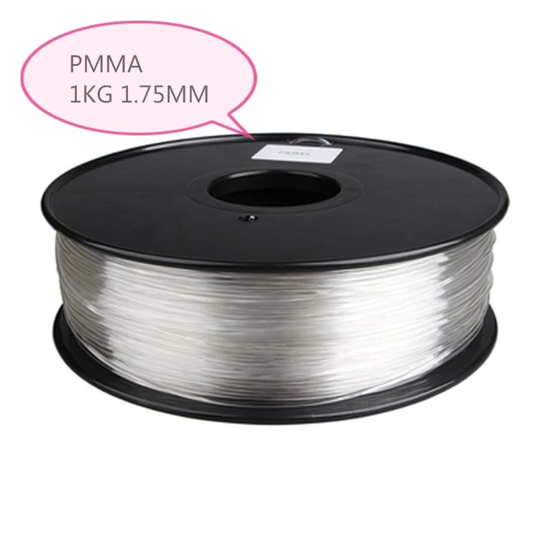 PMMA 1.75mm 1Kg 3d yazıcı Filament 3d baskı consumab akrilik malzeme beyaz saf şeffaf sert yüksek geçirgenlik
