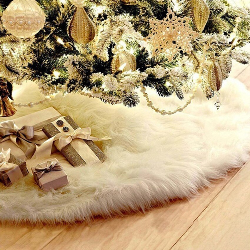 Wit Pluche Kerstboom Rok Decoraties Voor Outdoor Bomen Home Winkelcentrum Hotel Restaurant Xmas Decor 5 Maten